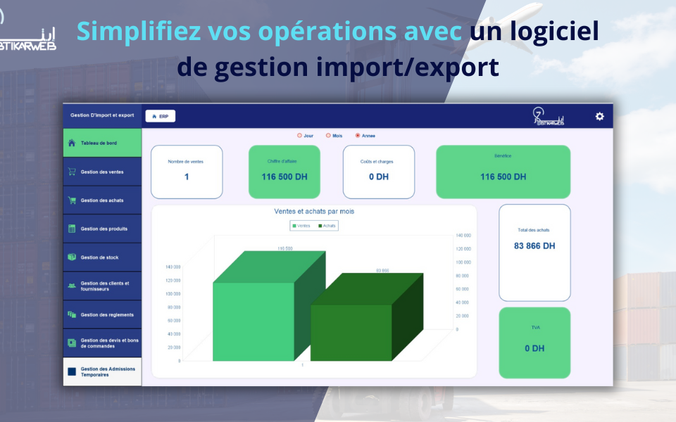 logiciel de gestion import/export