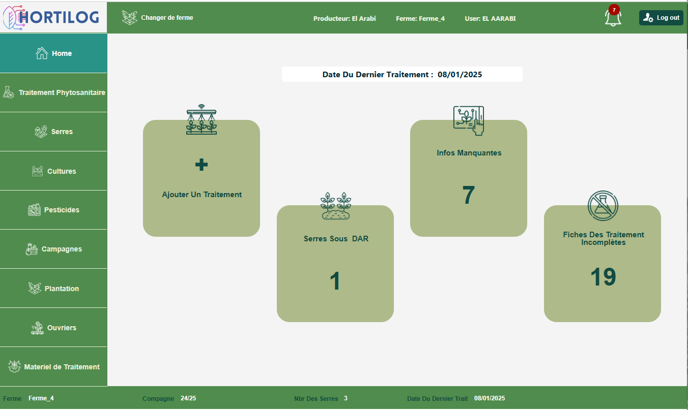 Logiciel de Gestion Phytosanitaire - Hortilog