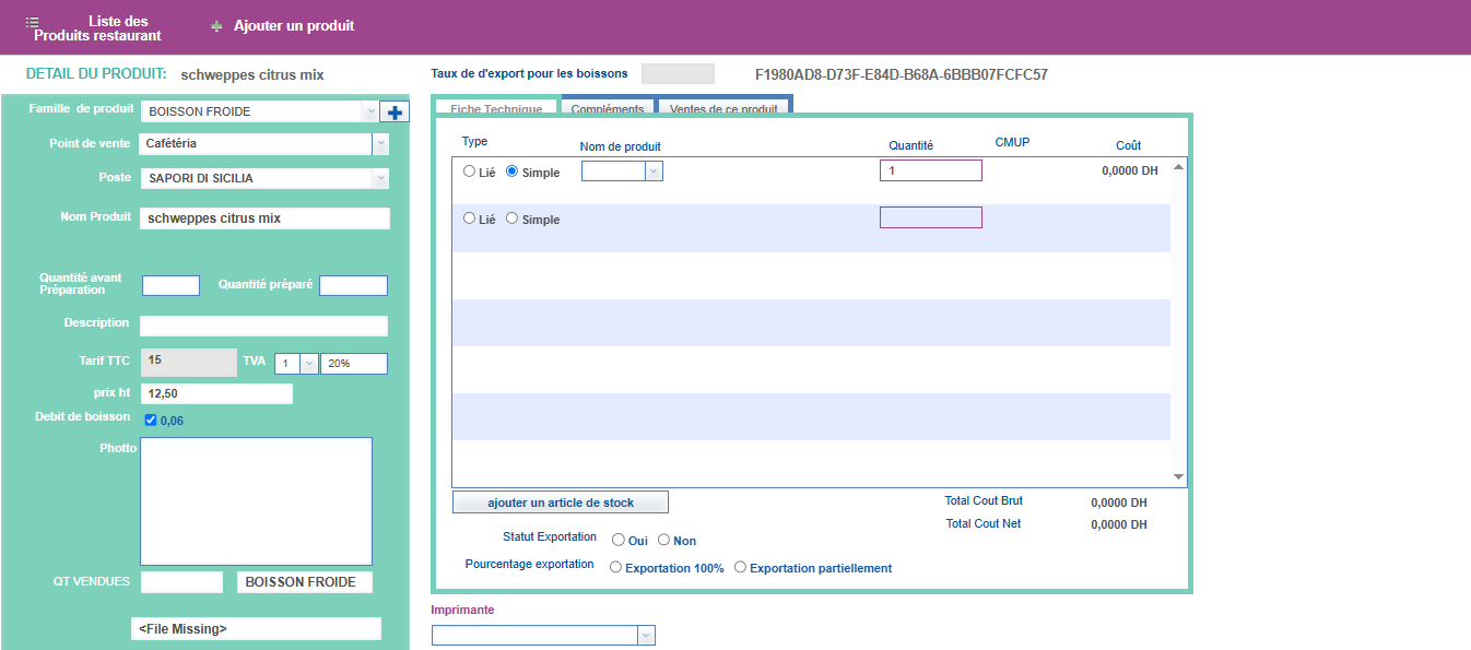 Logiciel de gestion de café et restaurant