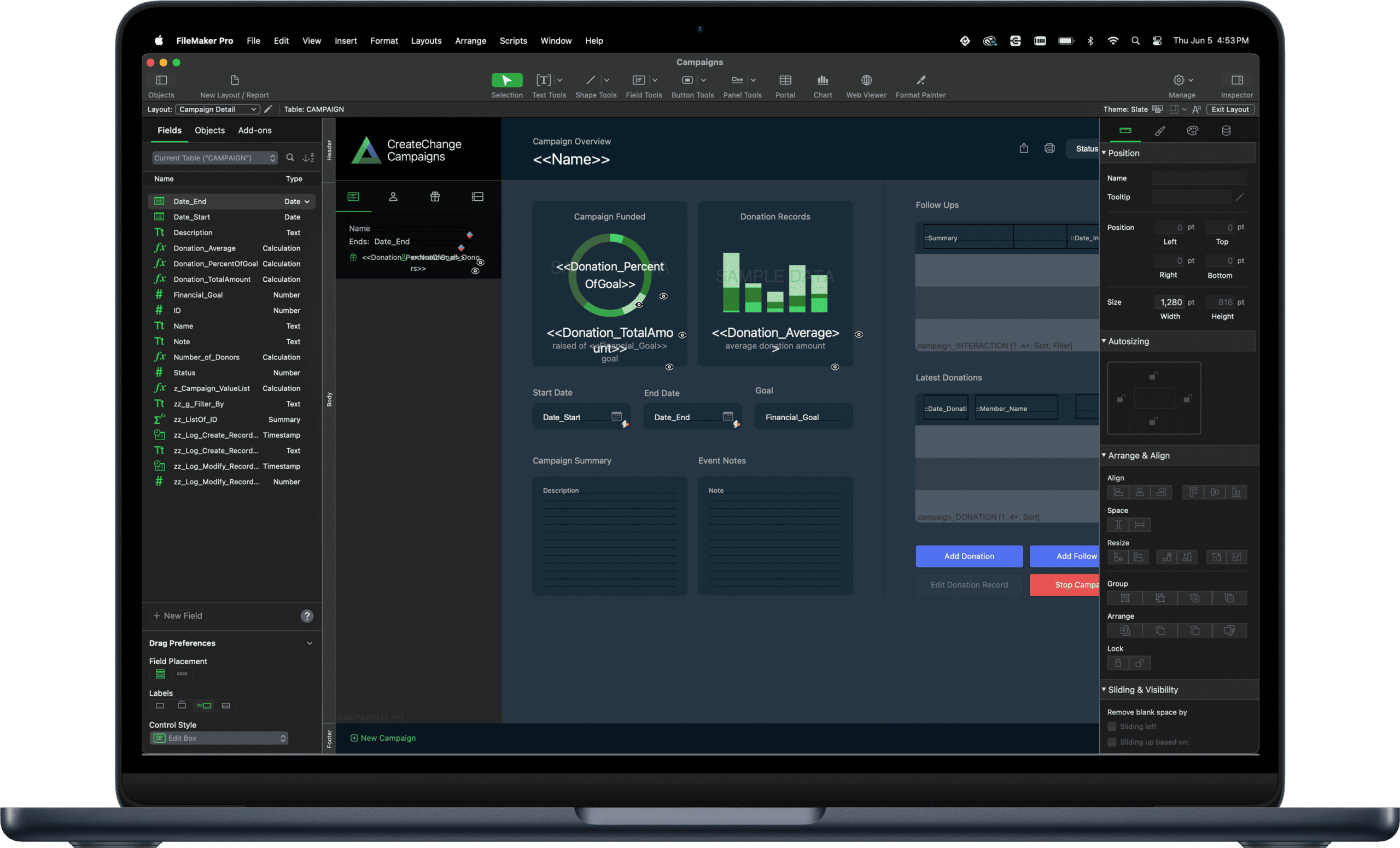 claris filemaker interface